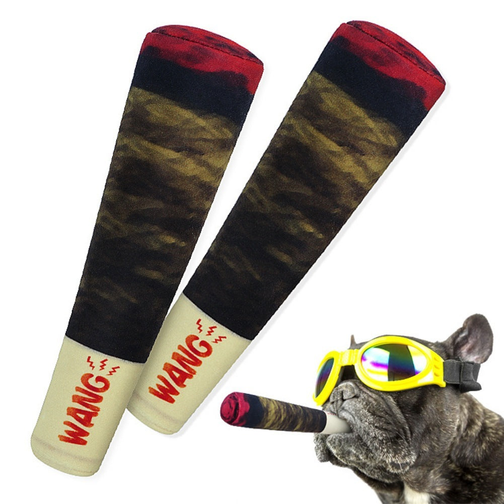Funny Plush Dog Toy – Fake Cigarette Prank for Pets!