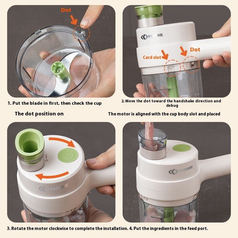 Gatling Electric Garlic Chopper – Wireless & Effortless Food Prep!